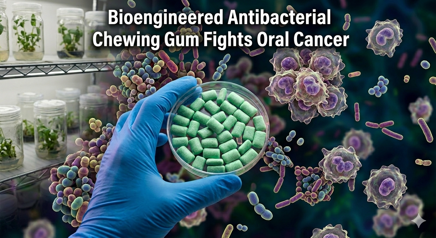 Bioengineered Antibacterial Chewing Gum Fights Oral Cancer